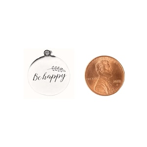 Be Happy Charm - - LadybugfeetDesigns -