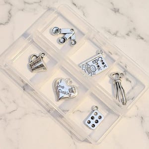 I Love Cooking Mini Charm Box - 6 pc., Silver - - LadybugfeetDesigns -