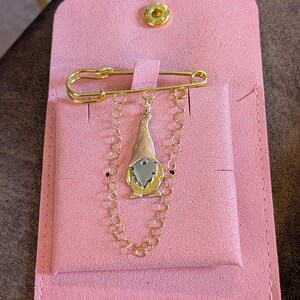 Gnome Safety Pin Brooch, Purse Charm - - LadybugfeetDesigns -