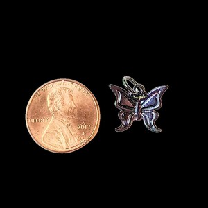 Black Electroplated Butterfly Charm - - LadybugfeetDesigns -