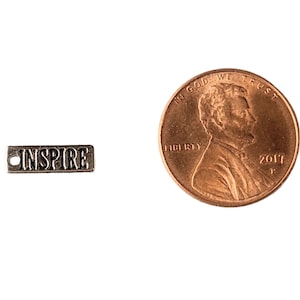 Silver Inspire Tag Charm - - LadybugfeetDesigns -