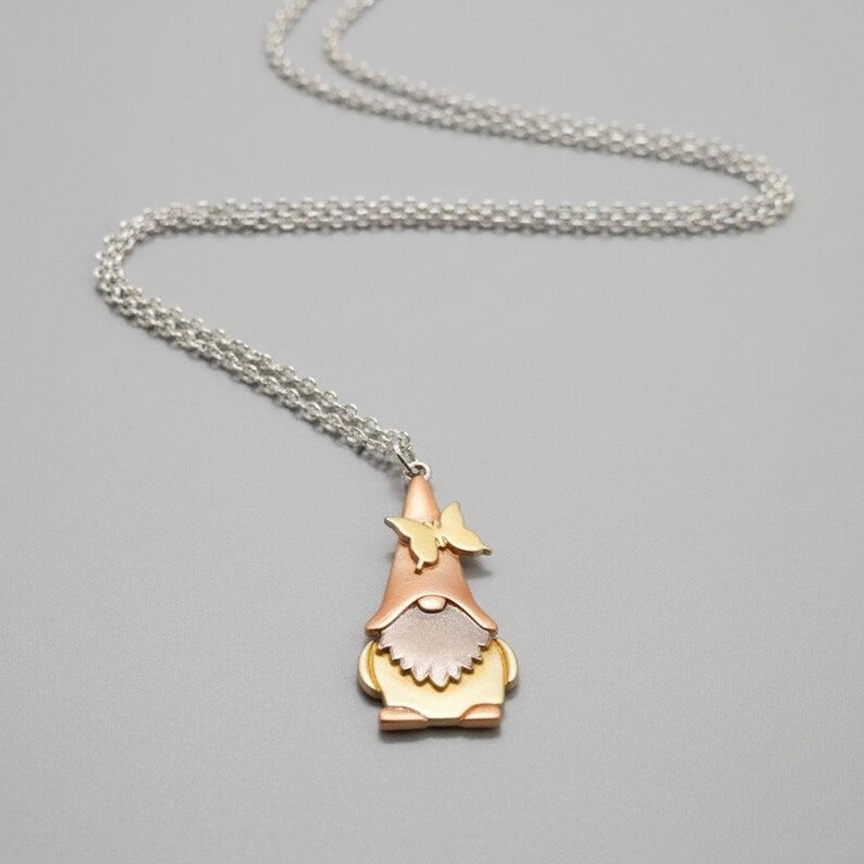 Boho Gnome Necklace, Silver - - LadybugfeetDesigns -