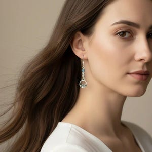 Ocean Wave Crystal Earrings - - LadybugfeetDesigns -
