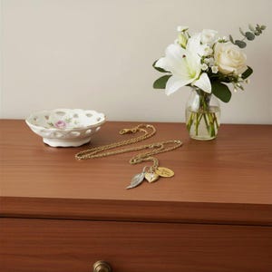 Forever in my Heart Memory necklace, Gold - 20 inch - - LadybugfeetDesigns -