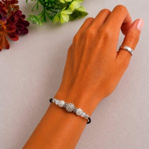 Faux Leather White Rhinestone Memory Wire Bracelet - - LadybugfeetDesigns -
