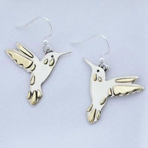 Rustic Hummingbird Hook Earrings - - LadybugfeetDesigns -