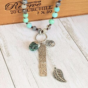 Nature's Dream Semi-Precious Gemstone Necklace - 36 inch - - LadybugfeetDesigns -