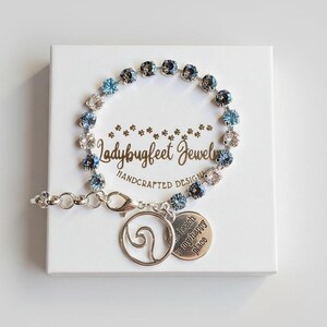 The Beach is my Happy Place-Ocean Wave Faceted Crystal Bracelet - - LadybugfeetDesigns -