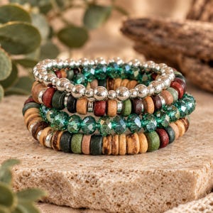 Multi Colored Stretch Bracelet Stack - - LadybugfeetDesigns -