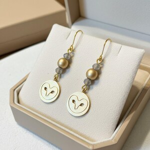 Owl Beaded Hook Earrings, Gold - - LadybugfeetDesigns -
