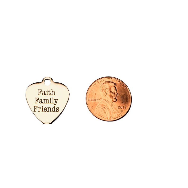 Faith Family Friends Heart Charm - - LadybugfeetDesigns -
