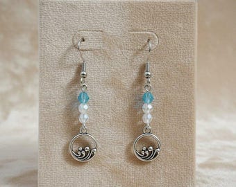 Ocean Wave Crystal Earrings