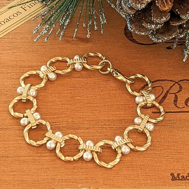 Chunky Two-Tone Chain Bracelet - - LadybugfeetDesigns -