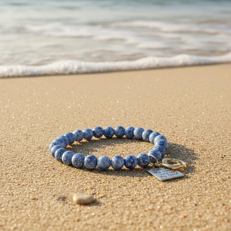 Toes in the Sand-Wine in my Hand Beaded Stretch Bracelet - - LadybugfeetDesigns -