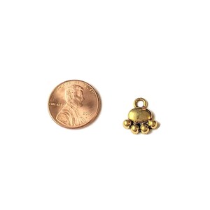 Gold Tiny Puffy Cat/Dog Paw Charm - - LadybugfeetDesigns -