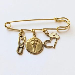 Nurse Safety Pin Brooch, Purse Charm - - LadybugfeetDesigns -