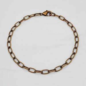 Antique Bronze Oval Link Charm Bracelet Base - D.i.y. - Build Your Charm Bracelet!