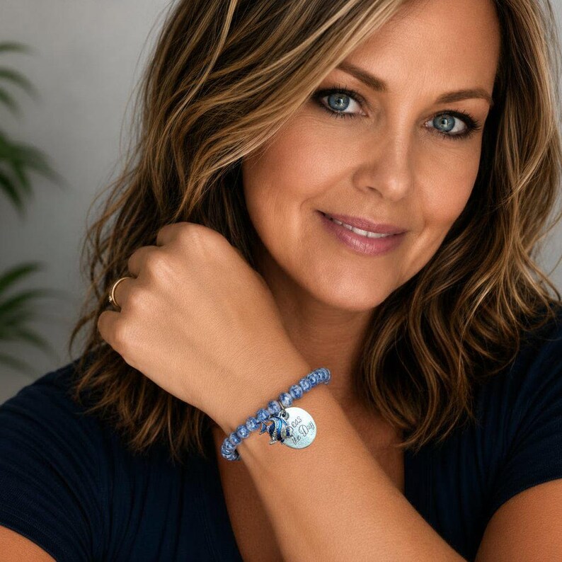 Seas the Day Beaded Stretch Bracelet - - LadybugfeetDesigns -