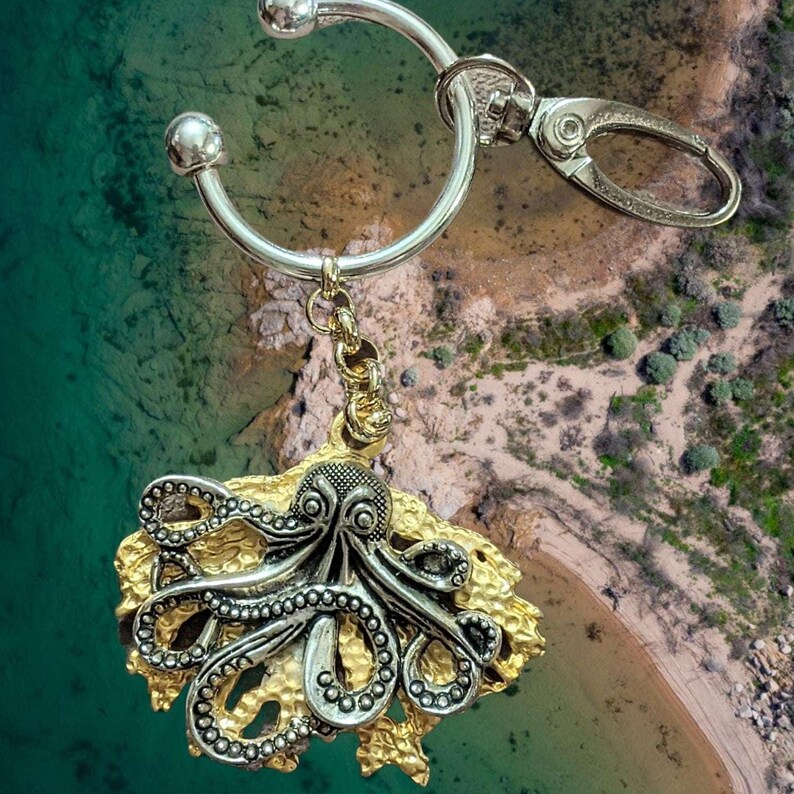Octopus Key Chain, Purse Clip - - LadybugfeetDesigns -
