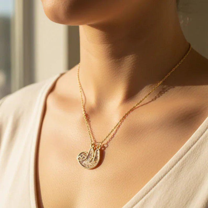 Adorable Dried Flower Tree Sloth - Yellow or Rose Gold - - LadybugfeetDesigns -