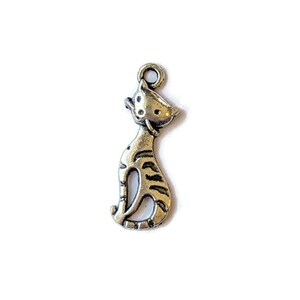 Tiger Striped Cat Charm - - LadybugfeetDesigns -