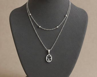 Sparkly Celestial Necklace Set, Silver