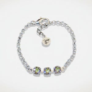 Minimalist Brilliant Three Faceted Crystal Bracelet - - LadybugfeetDesigns -