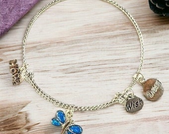 Dragonfly Hope Wish Dream bangle bracelet