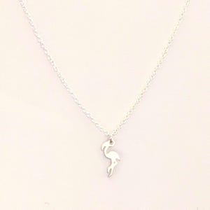 Flamingo Pendant Necklace, Silver - 18 - 22 inches - - LadybugfeetDesigns -