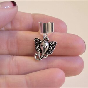 Elephant ear cuff, silver - - LadybugfeetDesigns -