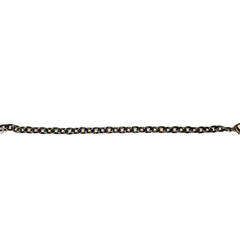 Black Stainless Steel Oval Link Charm Bracelet Base - D.i.y. - Build Your Charm Bracelet! - - LadybugfeetDesigns -