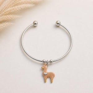 Alpaca/Llama Euro Bangle Cuff, Silver