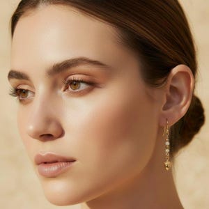 Gold Acorn Stainless Steel gold hook earrings - - LadybugfeetDesigns -