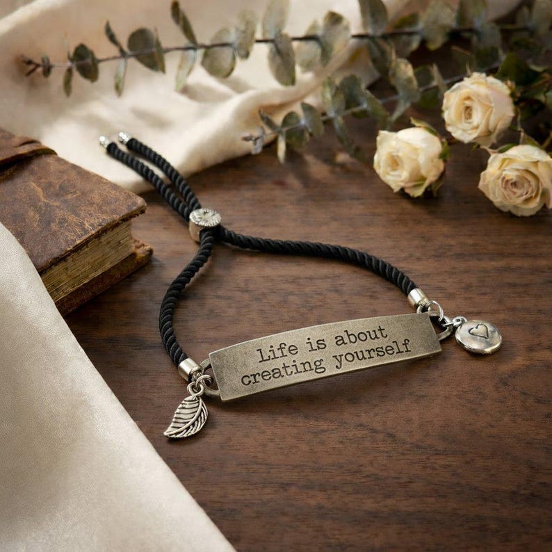 Life is About Creating Yourself bracelet - - LadybugfeetDesigns -