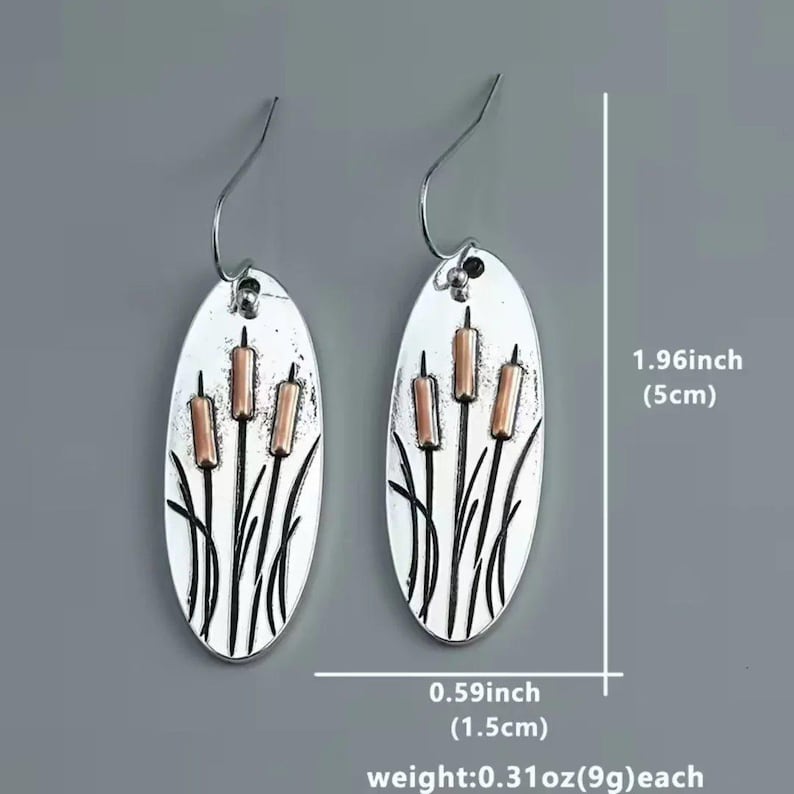 Rustic Cattail/Foxtail Hook Earrings - - LadybugfeetDesigns -