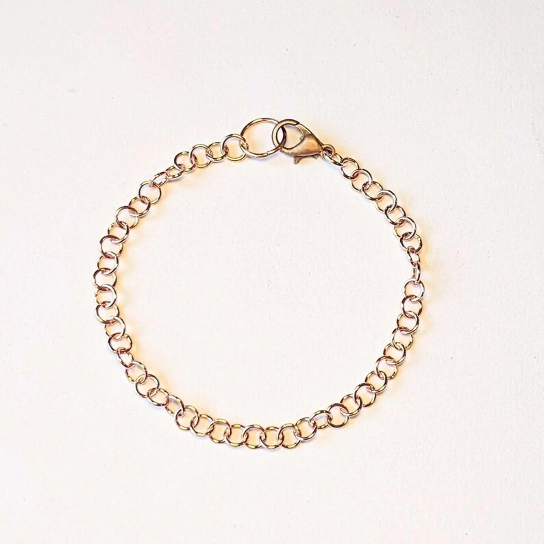 Rose Gold Small Rolo Charm Bracelet Base - D.i.y. - Build Your Charm Bracelet! - - LadybugfeetDesigns -