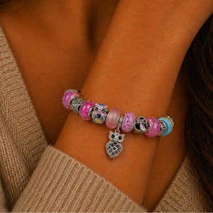 Pretty Owl Euro Cuff Wrap Bracelet, Silver - - LadybugfeetDesigns -