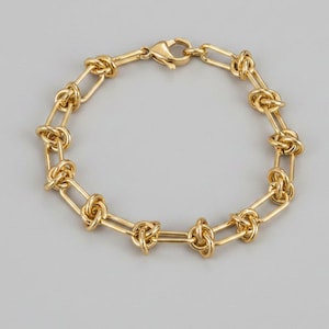 Paperclip Barbed Wire Chain Bracelet, Gold - Unisex