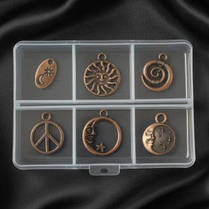 Celestial Mini Charm Box - 6 pc., Rose-Gold/Copper - - LadybugfeetDesigns -