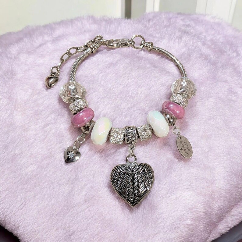 Forever in My Heart Memory bracelet, Silver - - LadybugfeetDesigns -