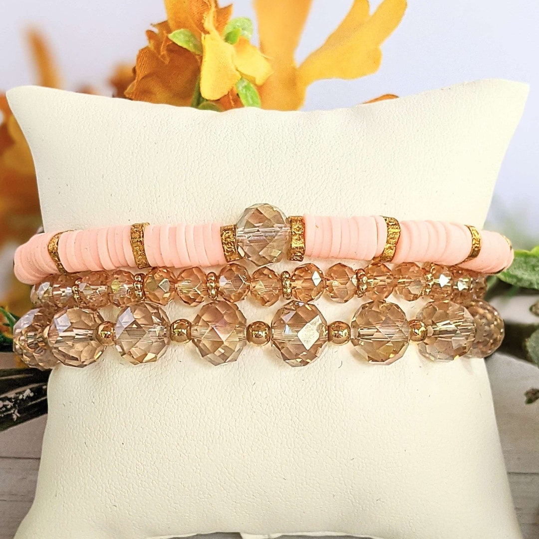 Pink Romance Stretch Bracelet Stack - Etsy