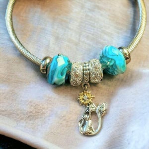 Playful Kitty Euro Cuff Wrap Bracelet, Silver - - LadybugfeetDesigns -