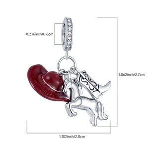 Country Western Girl Necklace, 20 inches - Silver - - LadybugfeetDesigns -