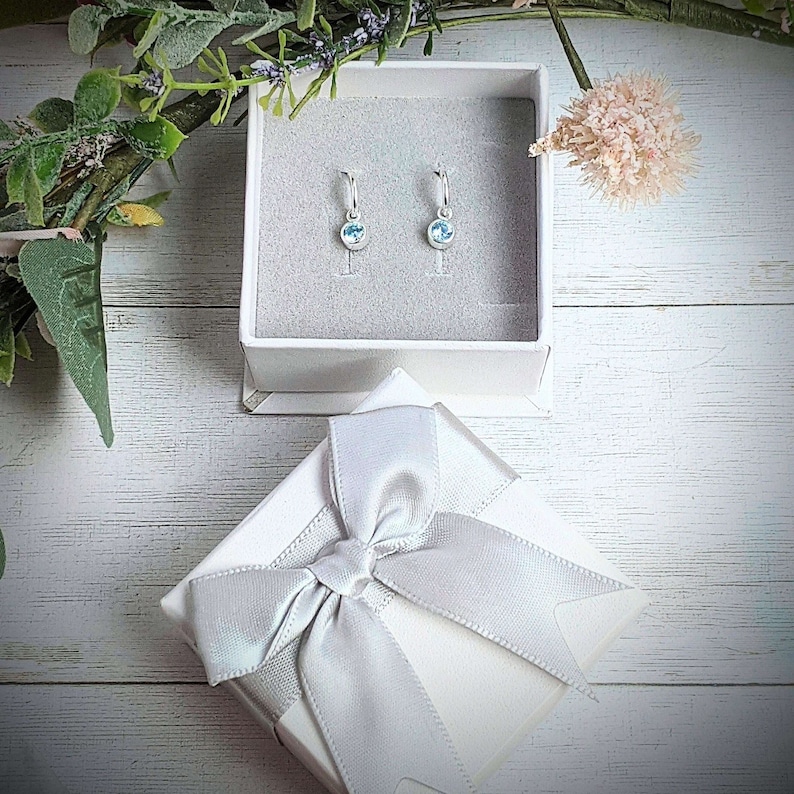 Birthstone Mini Hoop Huggie Earrings- .925 Sterling Silver, Hoop Drop