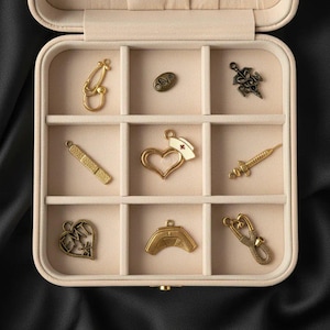 Nurse/EMT Charm Box - 9 pc., Gold - - LadybugfeetDesigns -