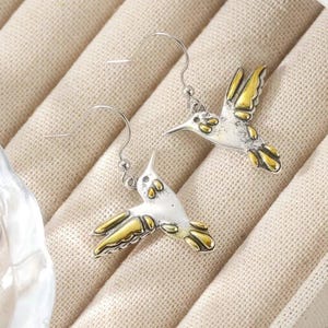 Rustic Hummingbird Hook Earrings - - LadybugfeetDesigns -