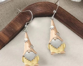 Boho Gnome hook earrings III - Silver