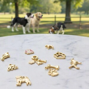 I love Dogs Charm Box - 10 pc., Gold - - LadybugfeetDesigns -