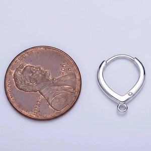 Puffy Heart Huggie Hoop earrings, Silver - 15mm - - LadybugfeetDesigns -