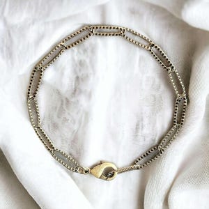 Antique Silver Textured Paperclip Link Charm Bracelet Base - D.i.y. - Build Your Charm Bracelet! - - LadybugfeetDesigns -